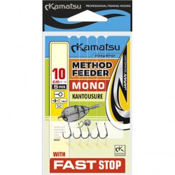 Kamatsu, Haczyk Method Feeder z Przyponem na żyłce Kantousure, z fast-stopem - opak. 5 szt.